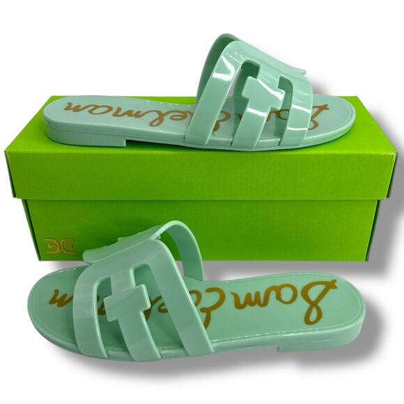 NEW Sam Edelman Mint Jelly Sandals Size 6 Green Blue Seafoam Slides Flats NWT - Picture 8 of 10